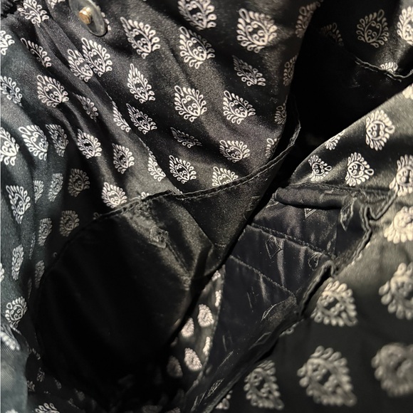 Vera Bradley Quilted Tote Bag Black Blue Floral Cotton Shoulder Bag - Picture 5 of 5